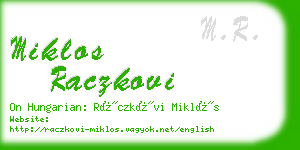miklos raczkovi business card